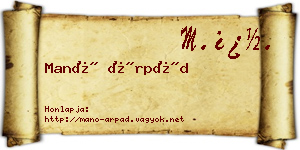 Manó Árpád névjegykártya
