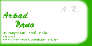 arpad mano business card